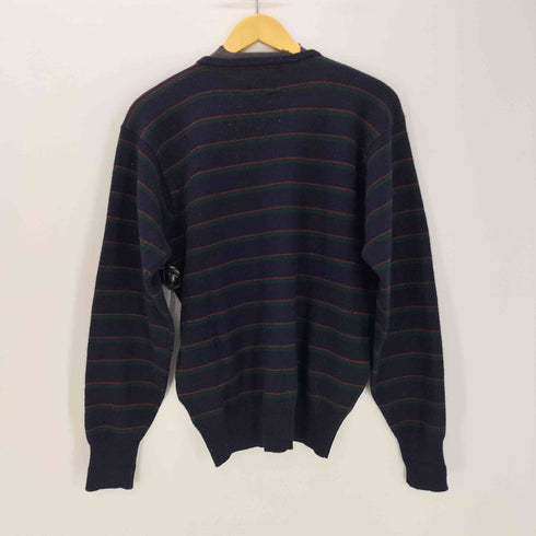 ポロバイラルフローレン Polo by RALPH LAUREN 90S ポニー刺繍 LAMBSWOOL 100% ラムウール リブ編み マルチボーダー プルオーバー ニット セーター メンズ import:M